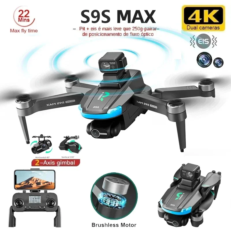 새로운 S9S MAX 미니 드론 4K 2축 PTZ HD - Drone Battery Box 리뷰 및 가격
